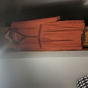 Orange vintage style shirt-dress